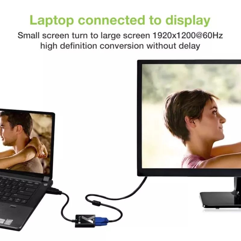 Techly káblový adaptér konvertor HDMI na VGA čierny 0,1 m 1920x1200 60 Hz