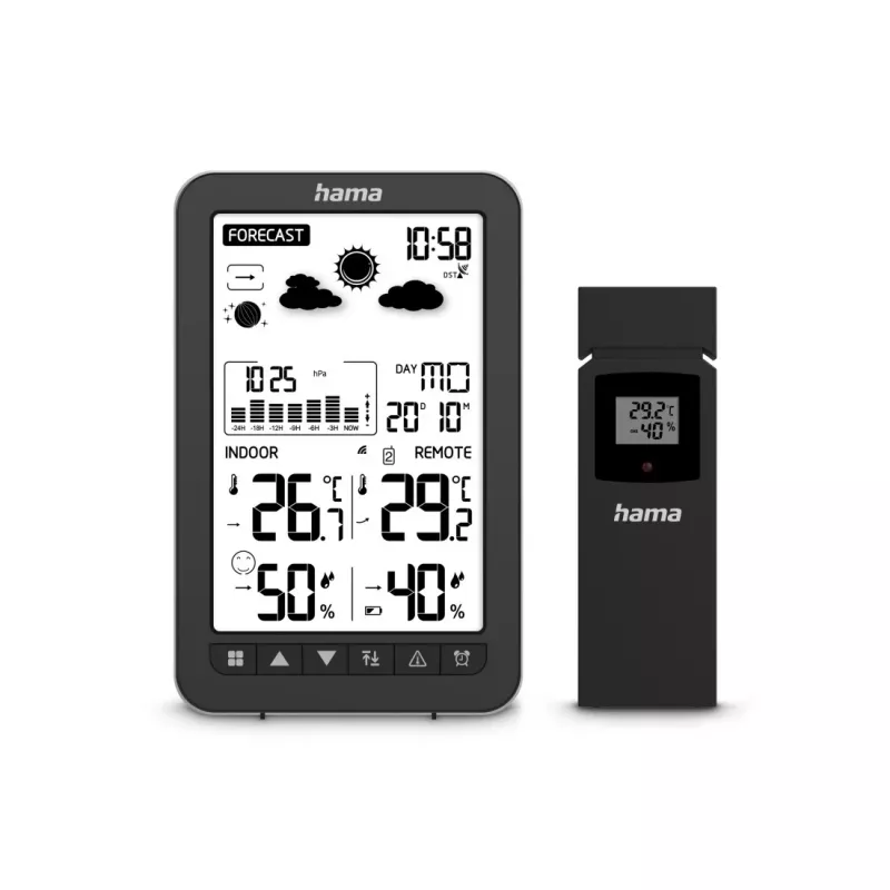 Hama Ko Samui čierny batériový interiérový/exteriérový teplomer-hygrometer