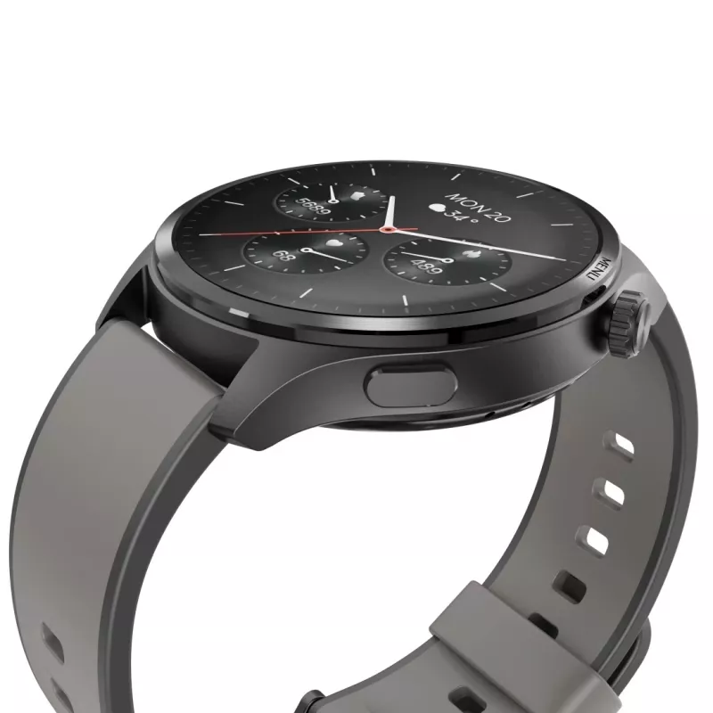 Hama Smartwatch 9000 00178627, 1,43 palca (3,63 cm) AMOLED, GPS, úložisko hudby, vodotesné, silikónový remienok, antracitové