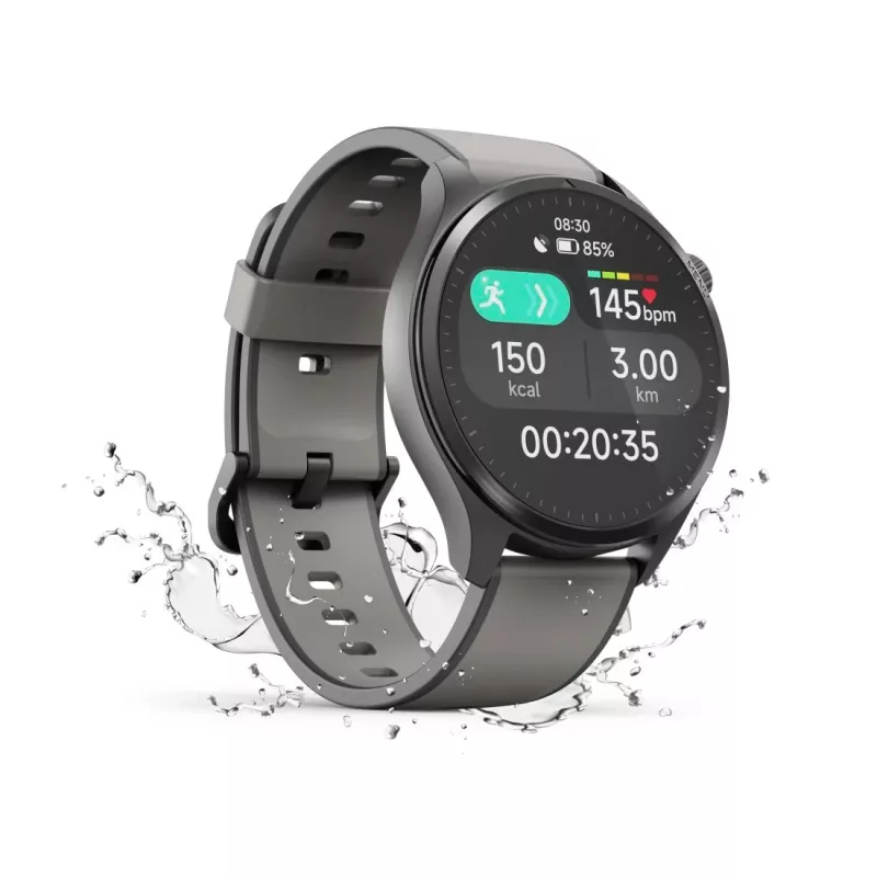 Hama Smartwatch 9000 00178627, 1,43 palca (3,63 cm) AMOLED, GPS, úložisko hudby, vodotesné, silikónový remienok, antracitové
