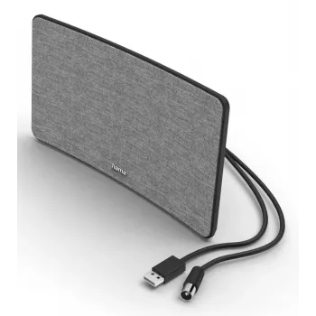 Interiérová TV anténa Hama Fabric Design čierna sivá USB 2 m