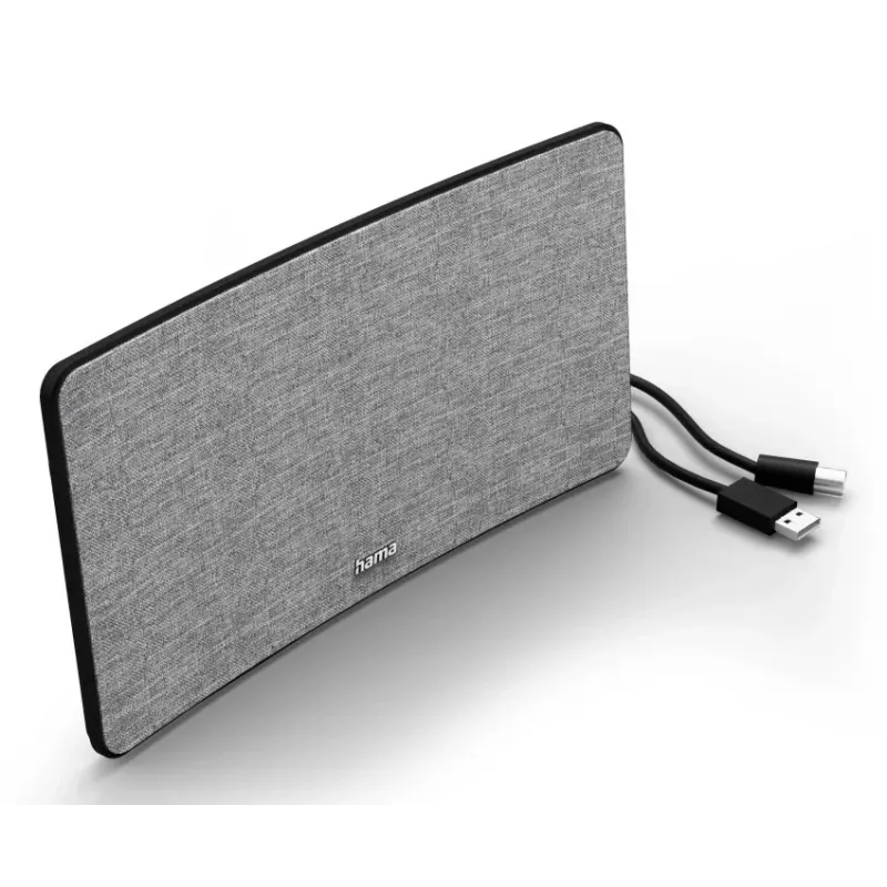 Interiérová TV anténa Hama Fabric Design čierna sivá USB 2 m