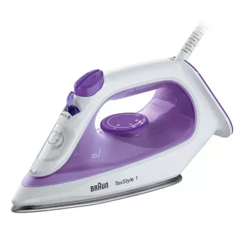 Braun TexStyle 1 SI 1080 parná žehlička keramická žehliaca plocha 2000 W čierna, fialová