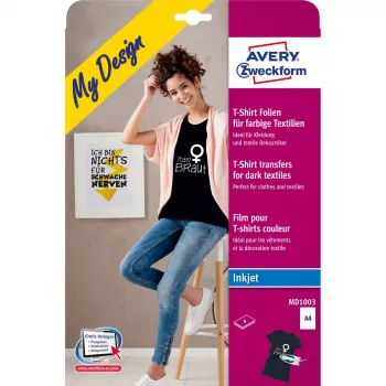 Prenos na textil Avery MD1003 Inkjet biela 210x297mm 4 kusy
