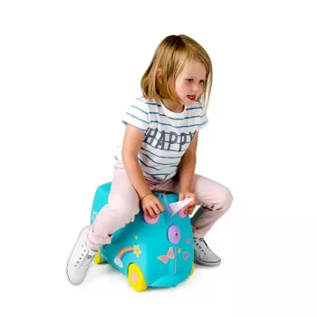 Kufrík Trunki Una jednorožec 4 kolieska 18 L ružová tyrkysová žltá