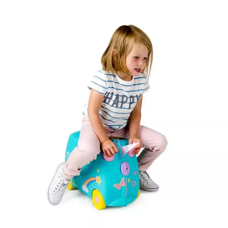 Kufrík Trunki Una jednorožec 4 kolieska 18 L ružový tyrkysový žltý