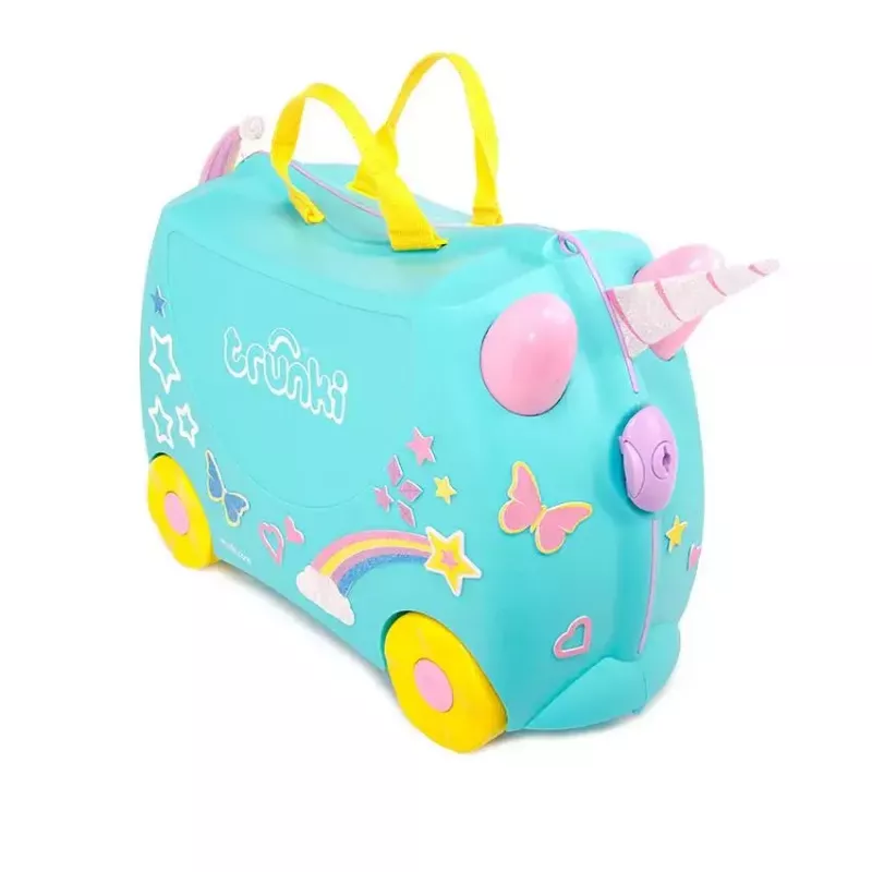 Kufrík Trunki Una jednorožec 4 kolieska 18 L ružový tyrkysový žltý