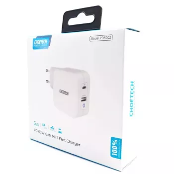Sieťová nabíjačka Choetech PD8002 univerzálna biela