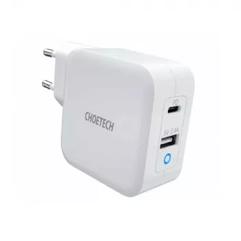 Sieťová nabíjačka Choetech PD8002 univerzálna biela