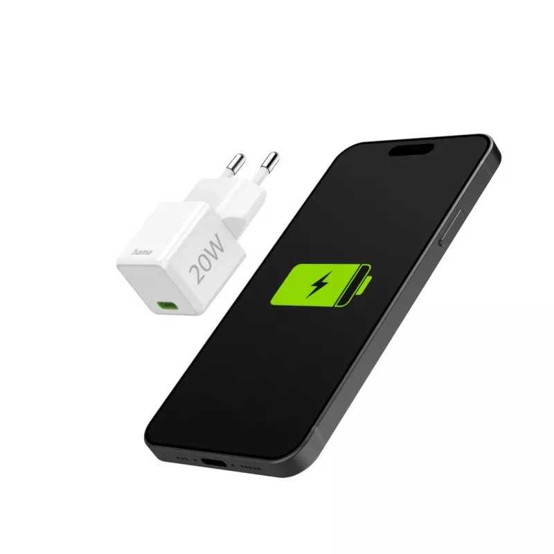 Nabíjačka interiérová Hama 00201980 rýchle nabíjanie biela USB Type-C