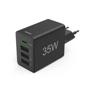 Hama 00201990 mobilná nabíjačka headset, powerbanka, smartfón, tablet čierna AC rýchle nabíjanie interiér