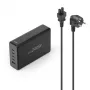 Nabíjacia stanica HAMA 201977, 240W celkom, 4× USB-C, 1× USB-A, čierna