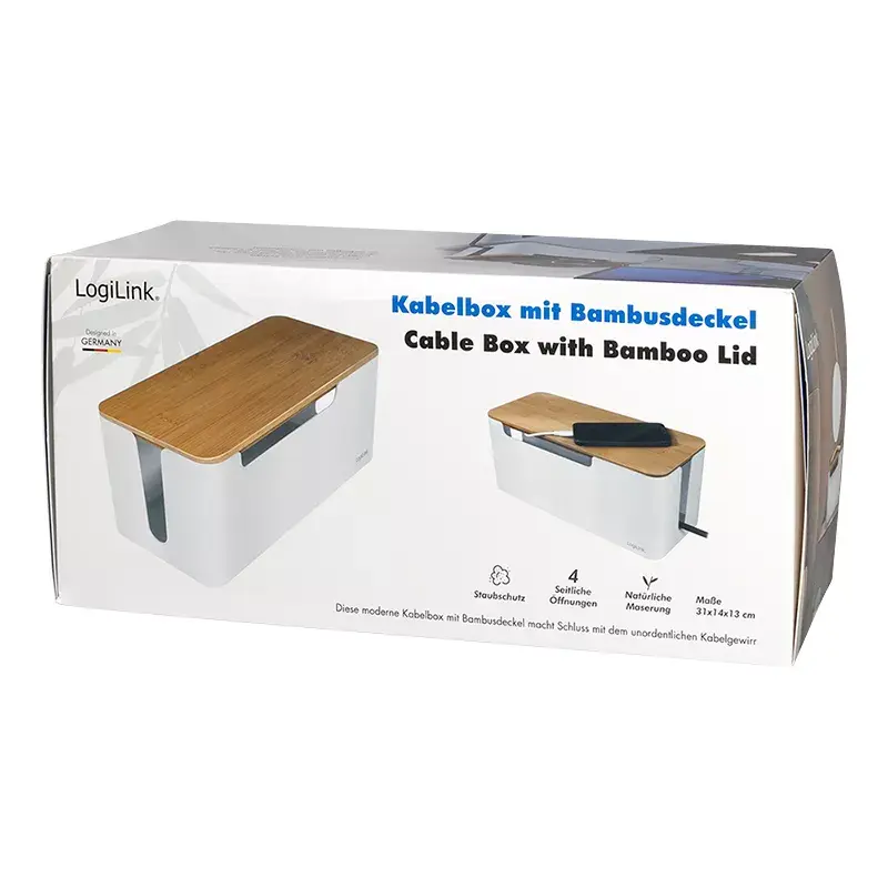 Kryt rozvádzača prúdu LogiLink KAB0075 bambusový kryt biely