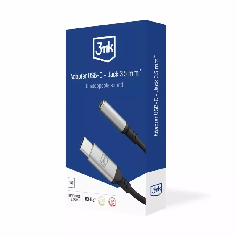 3,5 mm USB kábel 3MK jack 3,5 mm 1 ks USB-C na jack 3,5 mm