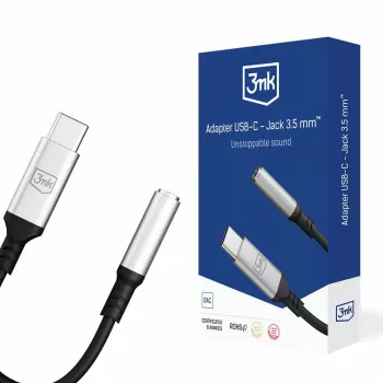 3,5 mm USB kábel 3MK jack 3,5 mm 1 ks USB-C na jack 3,5 mm