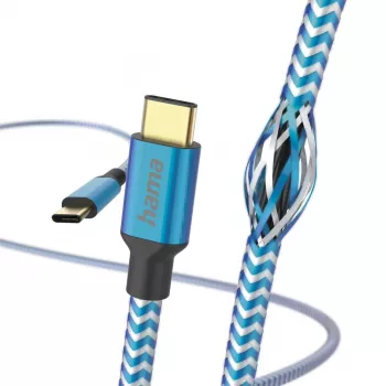 Hama Reflective USB kábel USB 2.0 1,5 m USB C modrý