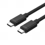 USB-C na USB-C kábel Unitek Y-C477BK01-2M, USB 3.2 Gen 1, 2 m, 5 Gbit/s, PD 60 W, čierny