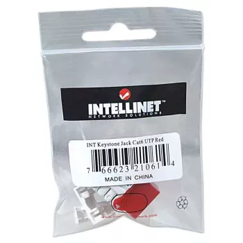 Intellinet Keystone Jack, Cat6, UTP, LSA, červená