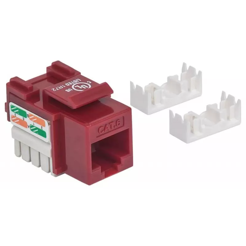 Intellinet Keystone Jack, Cat6, UTP, LSA, červená