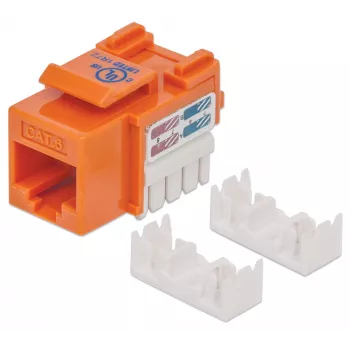 Intellinet Keystone Jack, Cat6, UTP, Punch-down, oranžová