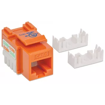 Intellinet Keystone Jack, Cat6, UTP, Punch-down, oranžová