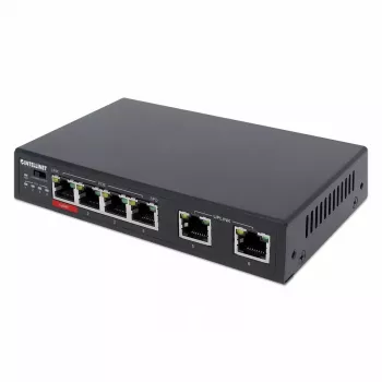 Intellinet 6-portový Fast Ethernet switch 4 PoE porty 65W výkonový rozpočet