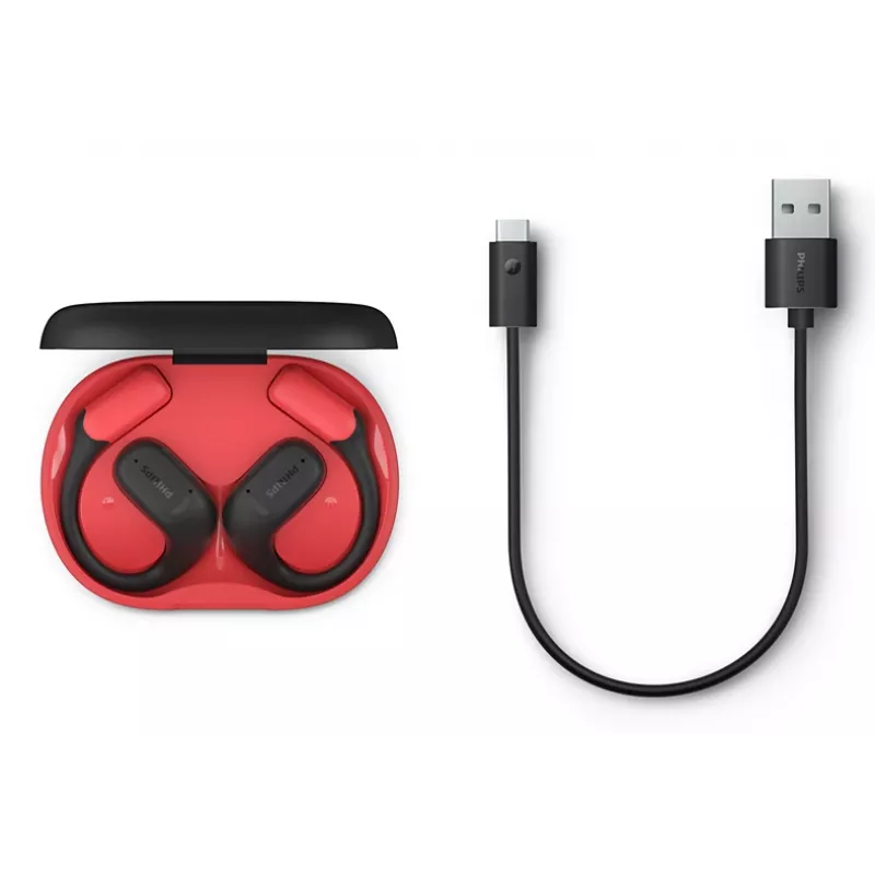 Philips 6000 series TAA6709BK/00 Slúchadlá/Headset True Wireless Stereo (TWS) Ear-Hook športové Bluetooth čierna, červená