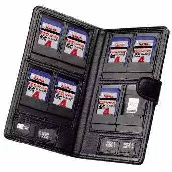 Hama „Vegas“ puzdro na SD-/microSD pamäťové karty koženka čierna