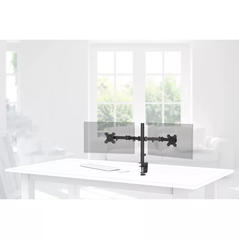 Hama 00118491 FULLMOTION stolný držiak na dva monitory, 13-32 palcov (81,3 cm), VESA 75x75/100x100, max. 8 kg, čierny
