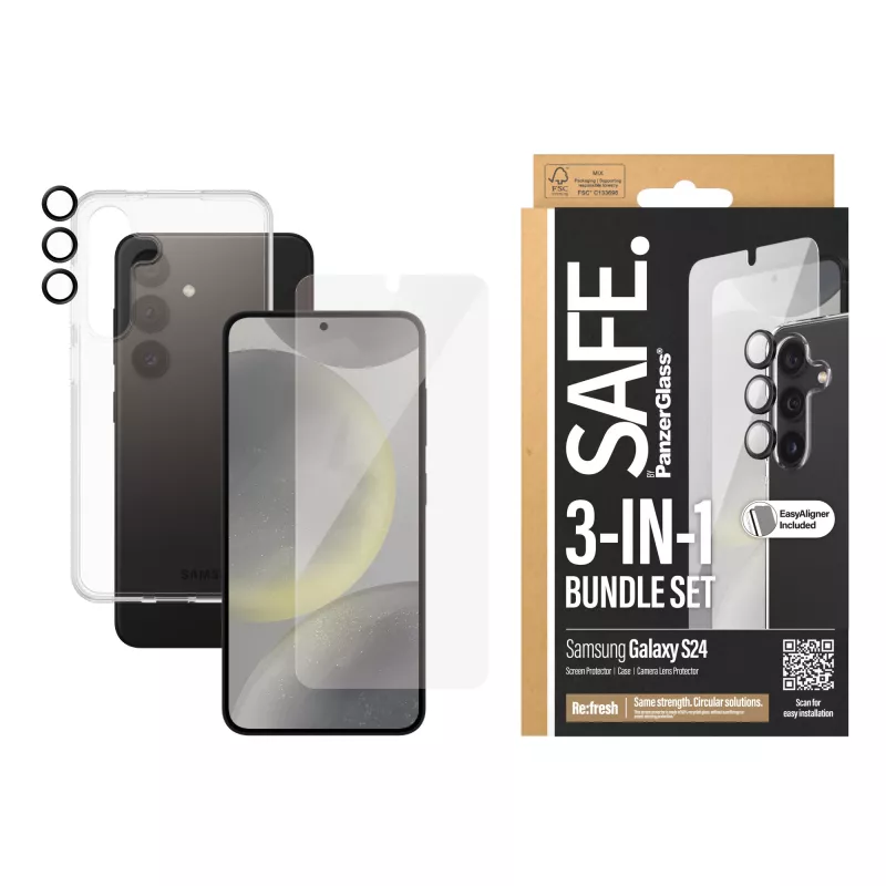 PanzerGlass SAFE. by ® 3-in-1 balenie Samsung Galaxy S24