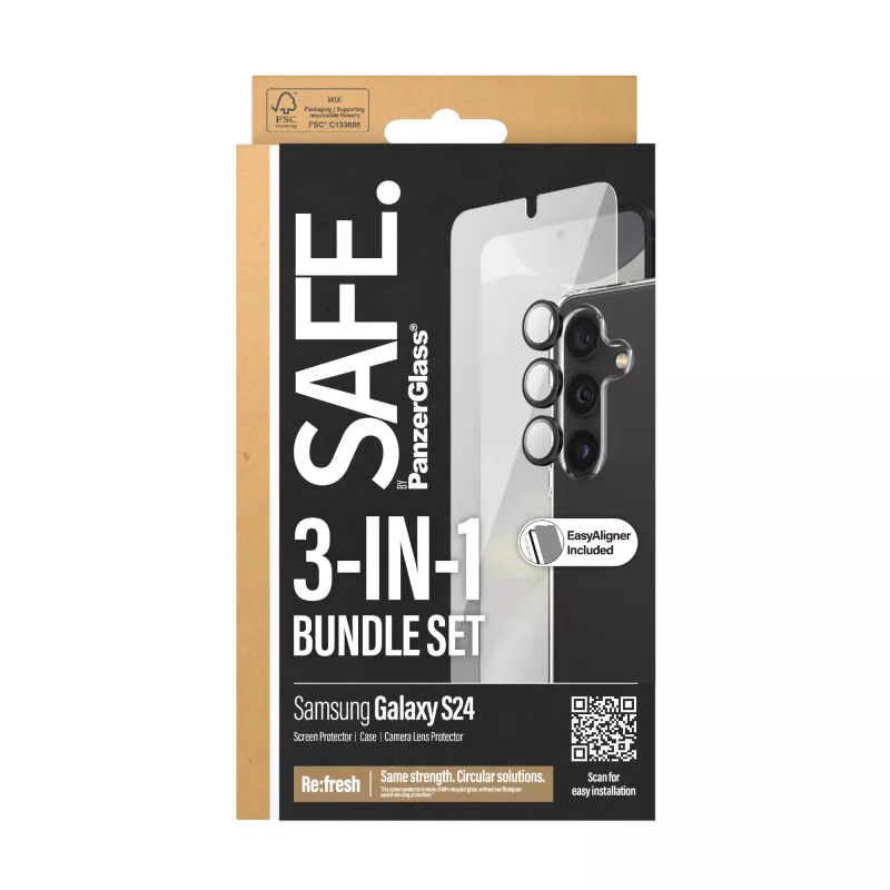 PanzerGlass SAFE. by ® 3-in-1 balenie Samsung Galaxy S24