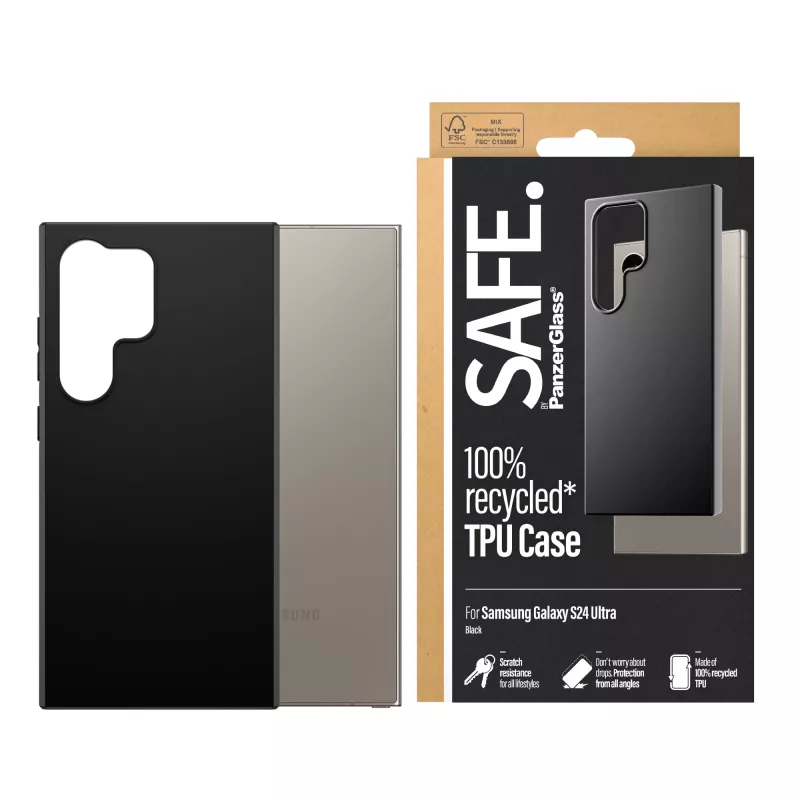 TPU puzdro PanzerGlass SAFE Samsung Galaxy S24 Ultra čierna transparentná ochrana
