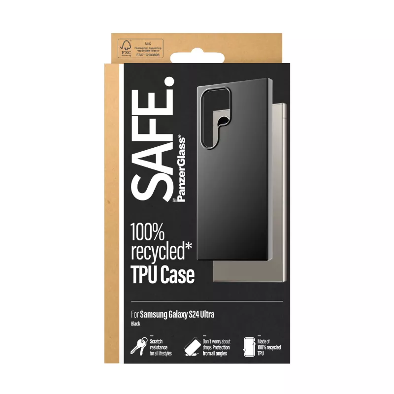 TPU puzdro PanzerGlass SAFE Samsung Galaxy S24 Ultra čierna transparentná ochrana