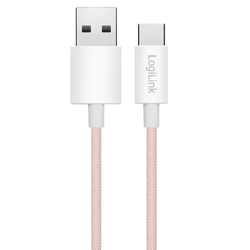 LogiLink USB 2.0 Type-C kábel C/M na A/M 60W ružový 1,5 m
