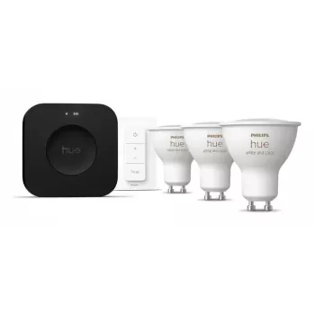 Philips Hue White and Colour Ambience Starterkit: 3 GU10 žiarovky + stmievač + Bridge Pro