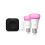 Philips Hue White and colour ambience Starterkit: 2 E27 smart lampy + stmievač + Bridge Pro