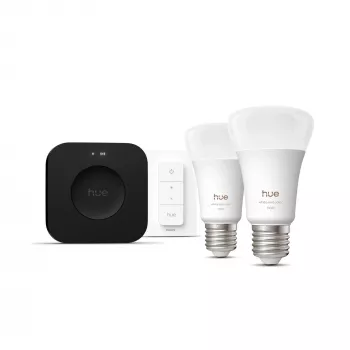 Philips Hue White and colour ambience Starterkit: 2 E27 smart lampy + stmievač + Bridge Pro