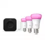 Smart svetelná sada Philips Hue White and Colour Ambience Starter Kit — 3 E27 smart lampy, stmievač, Bridge Pro, Bluetooth/Zigbee