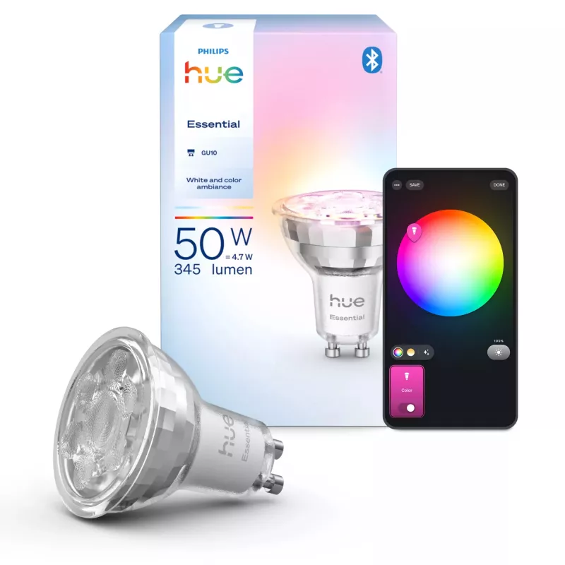 Philips Hue White and colour ambience Essential GU10 – smart bodové svetlo – 345 lm – 4.7W