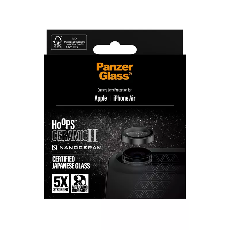 PanzerGlass Hoops Ceramic II ochrana kamery iPhone Air odolná proti poškriabaniu nárazom čierna