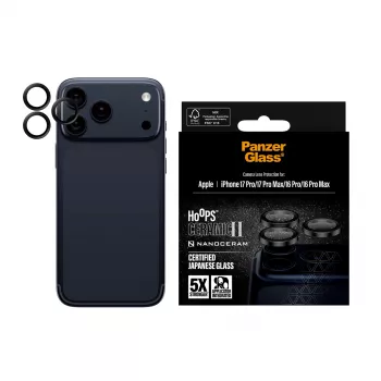 PanzerGlass ® Hoops® Ceramic II ochranné sklo kamery iPhone 17 Pro | iPhone 17 Pro Max | iPhone 16 Pro | 16 Pro Max