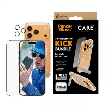 Ochranné puzdro PanzerGlass CARE Feature Kick 3w1 pre iPhone 17 Pro so skleneným krytom kamery