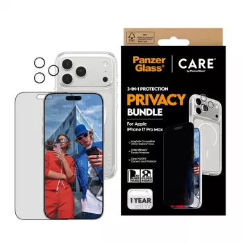 PanzerGlass ® | CARE by ® 3-in-1 Flagship Privacy set iPhone 17 Pro Max