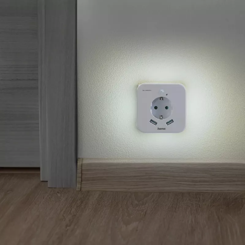 Zásuvné nočné svetlo Hama 00223507 teplá biela LED 3000K