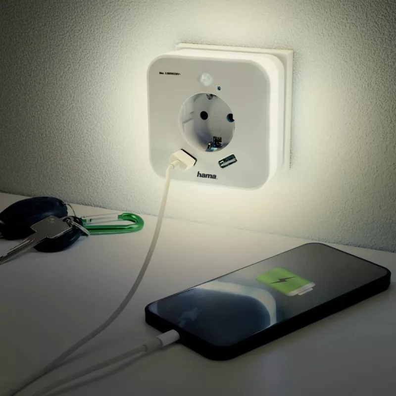 Zásuvné nočné svetlo Hama 00223507 teplá biela LED 3000K
