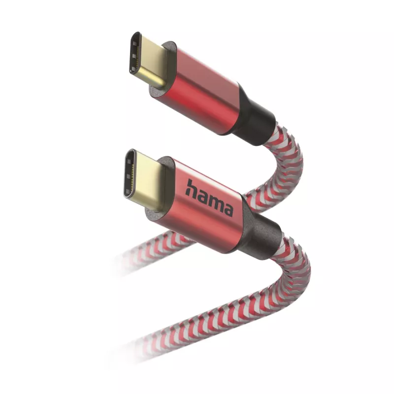Hama Reflective USB kábel USB 2.0 1,5 m USB C červený