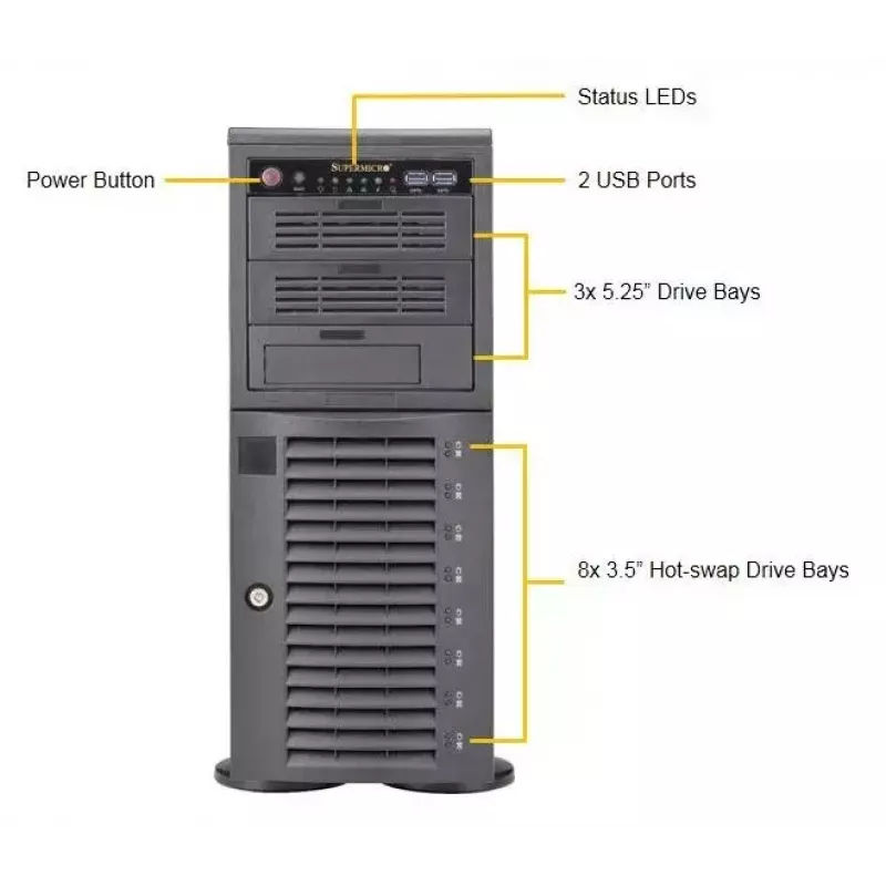 Počítačová skriňa Supermicro SuperWorkstation 7049A-T Rack 4U čierna