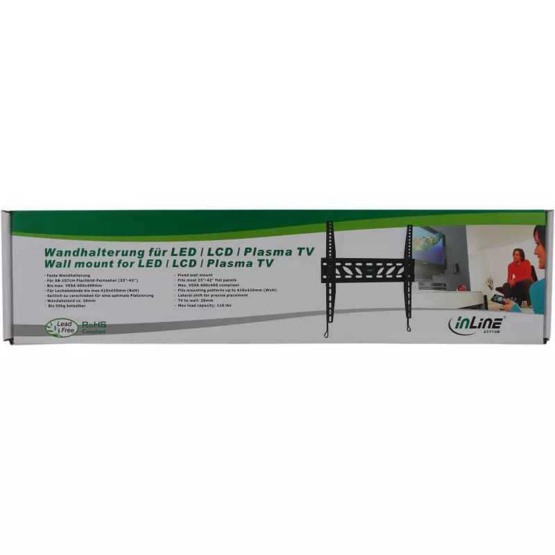 InLine nástenný držiak pre TFT / LED / Plasma 81–140 cm, 32 palcov–55 palcov, max. 50 kg