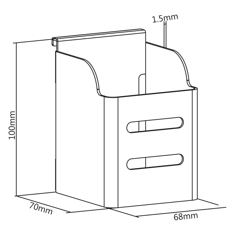 InLine Slatwall box na sponky, biely, oceľ, 1 kg, 68x70x100 mm