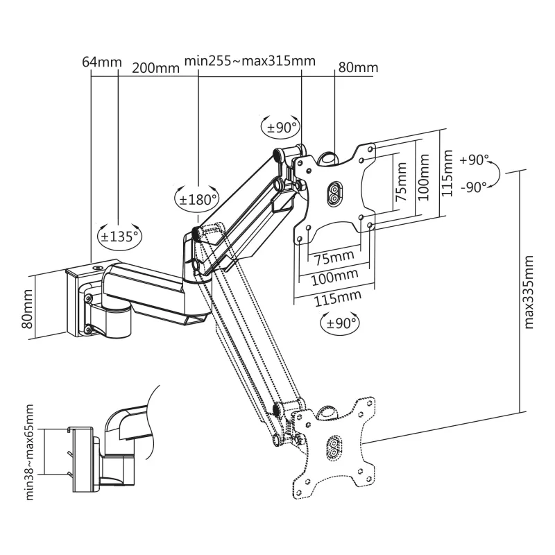 Držiak monitora InLine 23183C strieborný max. hmotnosť 9 kg min. obrazovka 17 palcov